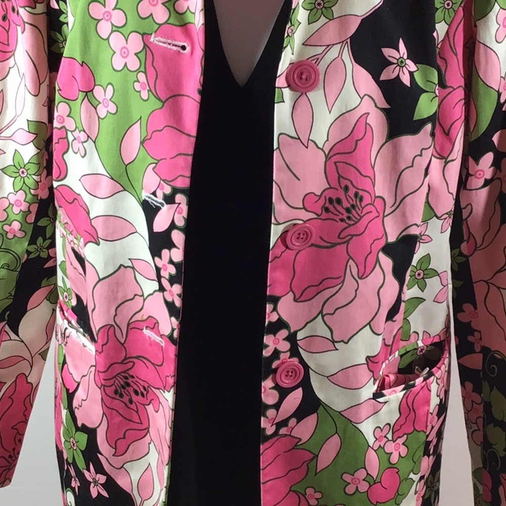 Aldo Trevi vintage floral long blazer jacket 8 - Picture 3 of 10